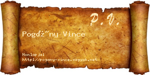 Pogány Vince névjegykártya
