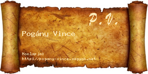 Pogány Vince névjegykártya